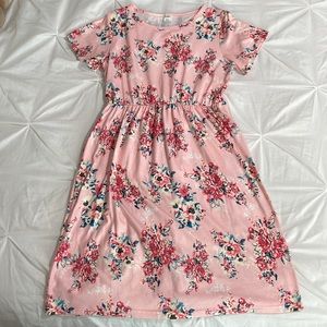 Girls pink floral dress
